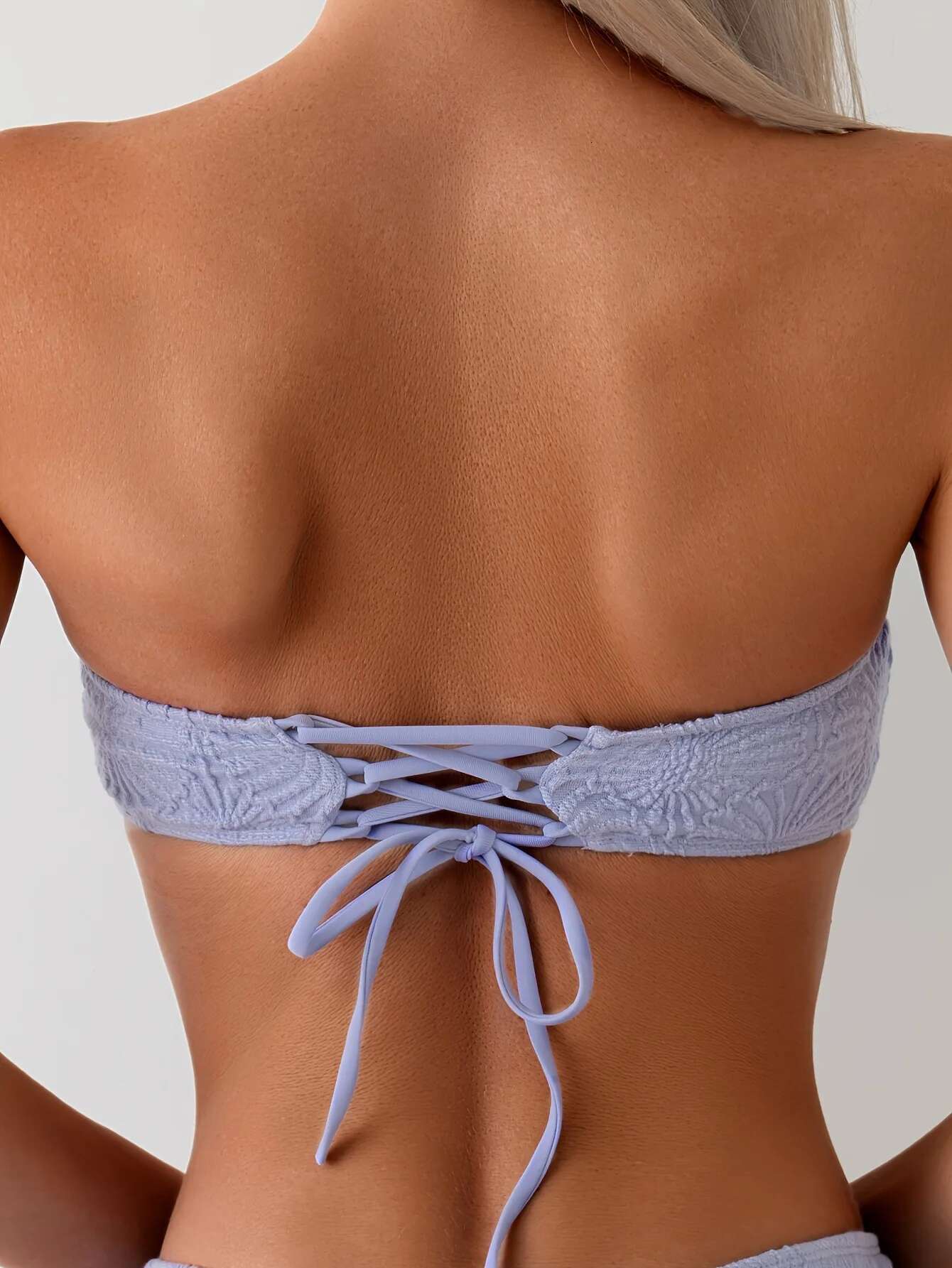 Dongdumaoyi Sexy Bandeau Bikini Women Push Up Padded Crop Top High Waist Swimsuit Summer Purple Bathing Suit Two Piece Swimwear Biquini