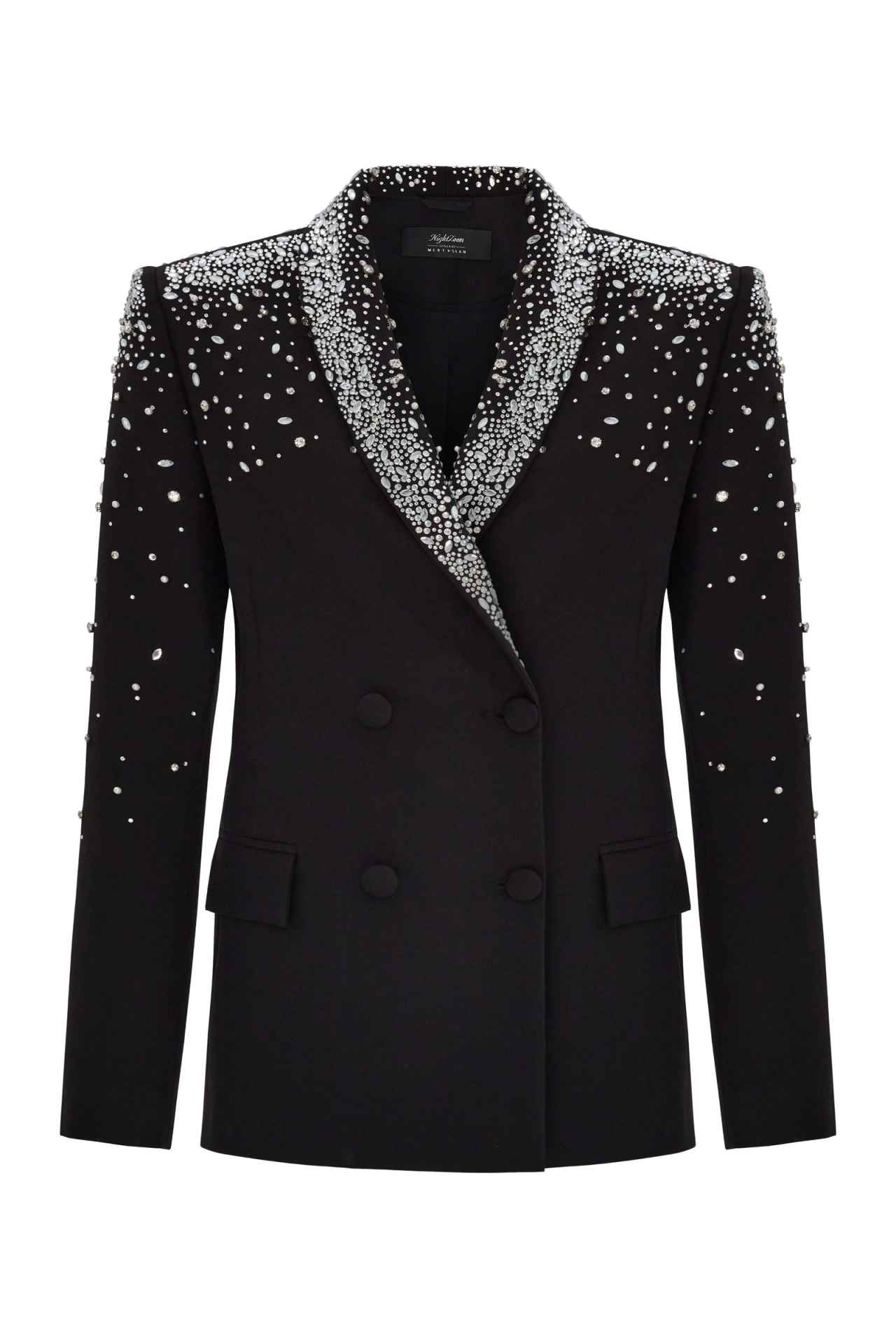 Fashion Style Mother Suits Shawl Lapel Diamonds Beaded Women Business Blazer Double Breasted Jacket Pants Business Wear Ladies Suit Customized High Qu