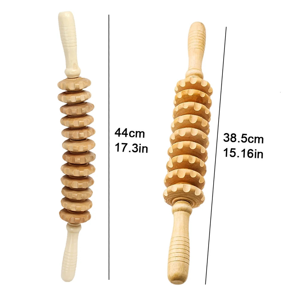 2Pcs Wood Therapy Massage Roller Toolmaderoterapia ColombianaLymphatic DrainageMaderotherapyHandheld Cellulite Trigger Point 250328