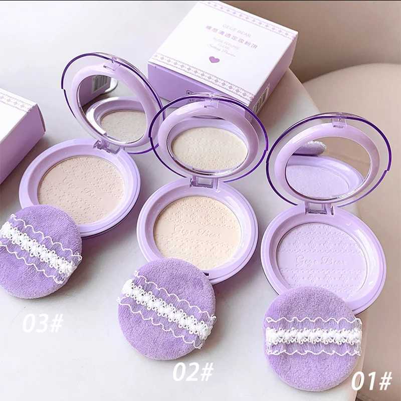 Purple Transparent Set Powder Makeup Waterproof Oil Control Natural Matte Transparent White Loose Facial Pressing Powder Makeup GirlXJ250407