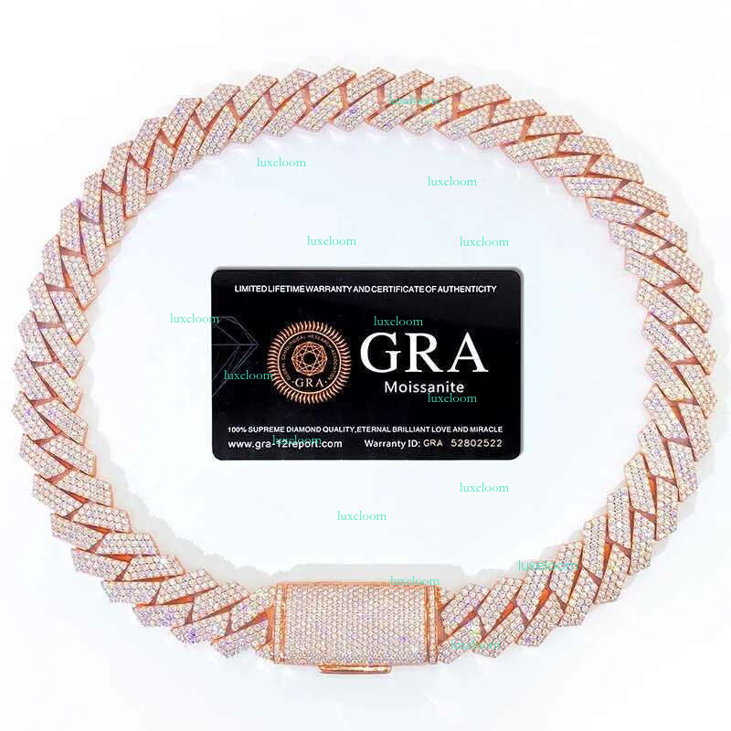 Premium VVS Grade Moissanite Cubic Zirconia Bracelet for Men - Stylish White and Rose Gold Finish