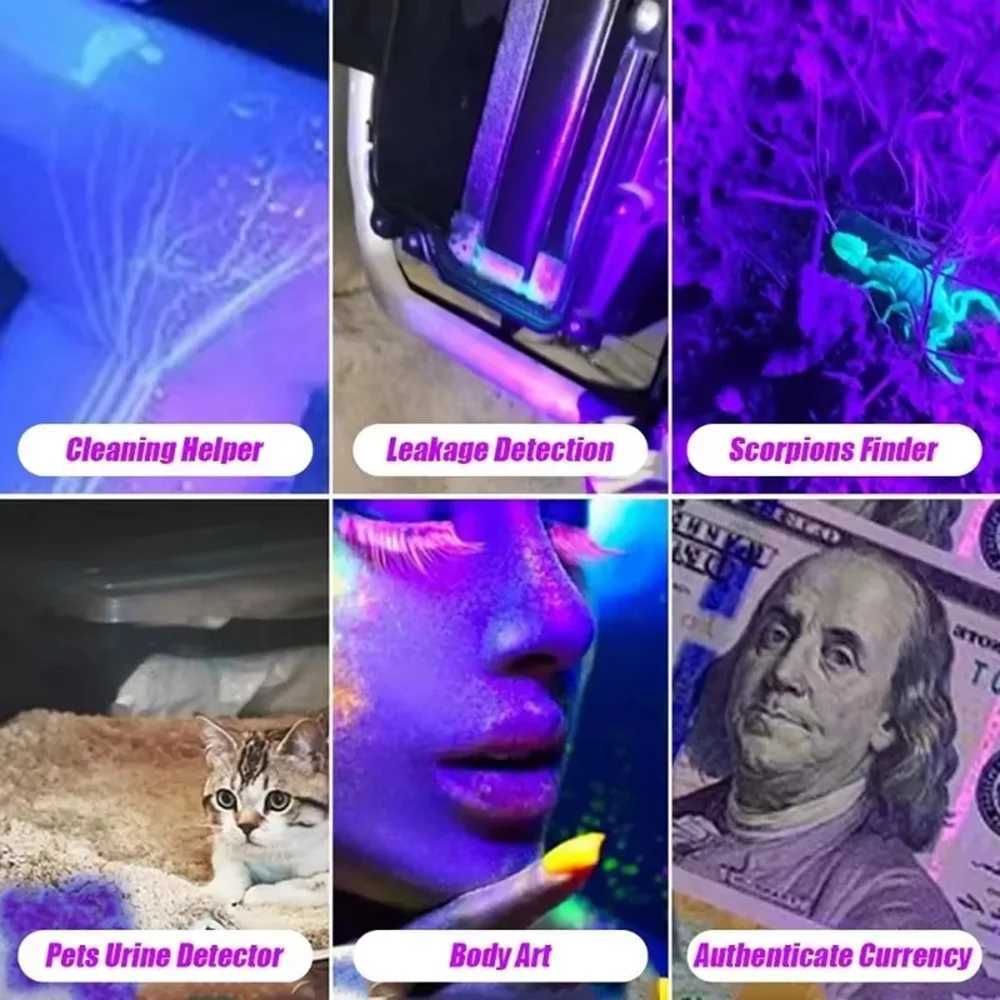 Ultraviolet Torch Black Light 3W USB Rechargeablec 365nm Cat tinea Money Ore Scorpion Detection Urine SV57 Pets UV FlashlightW251106