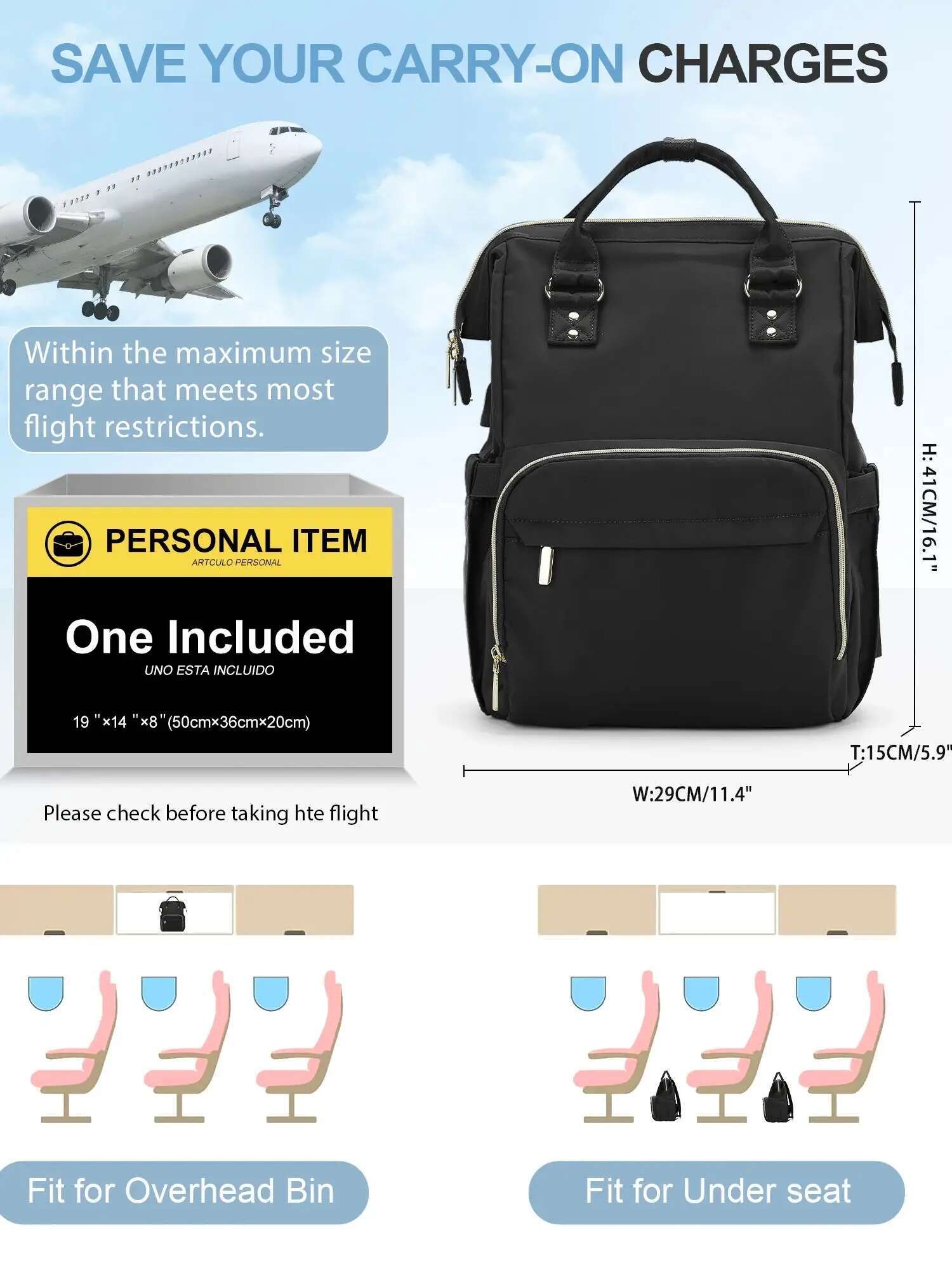 Travel Women Men 14 Inch Laptop Bag, Large Waterproof Stylish Vintage Daypack For College Work Executive Backpack