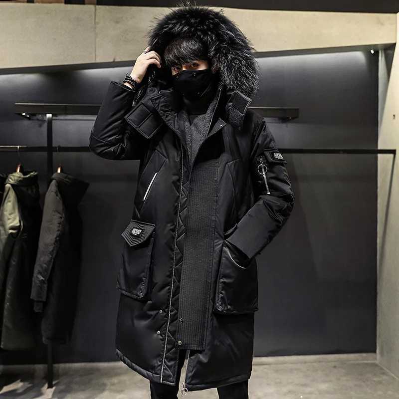 Mens New Korean Version Thick Parka Over the Knee Mens Mid to Long Style Trendy Handsome Mens Coat High Quality Design ParkasT251107