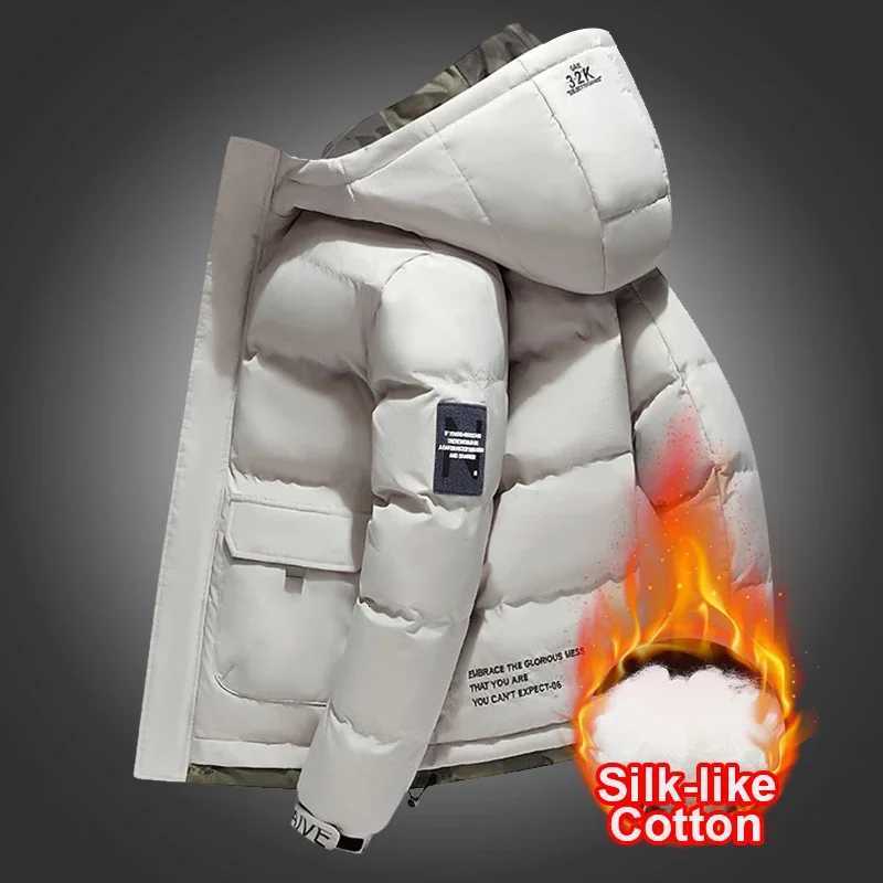 New Winter Mens Jackets Tide Korean Parkas Trend of Padded Thickened Bread Clothing Warm Couples Wear Cotton CoatT251107