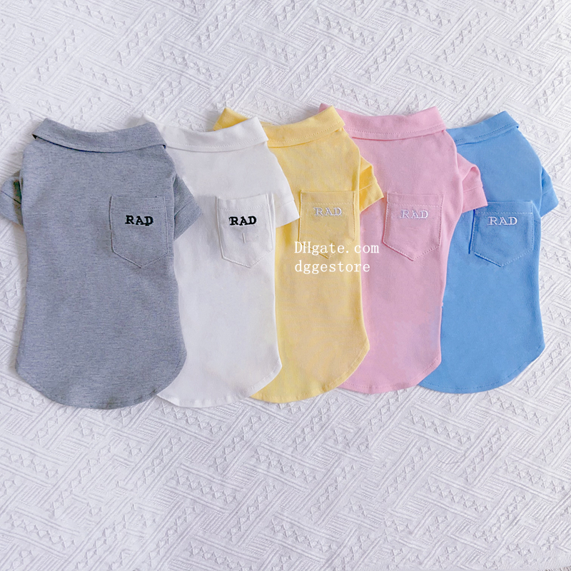 free shippin Dog Clothes Pets Polo Shirt Embroidered Letter Patterns T-Shirt, Summer Fall Outfits Boy Girl Dog, Perfect for Yorkie Puppy Kitten Photos
