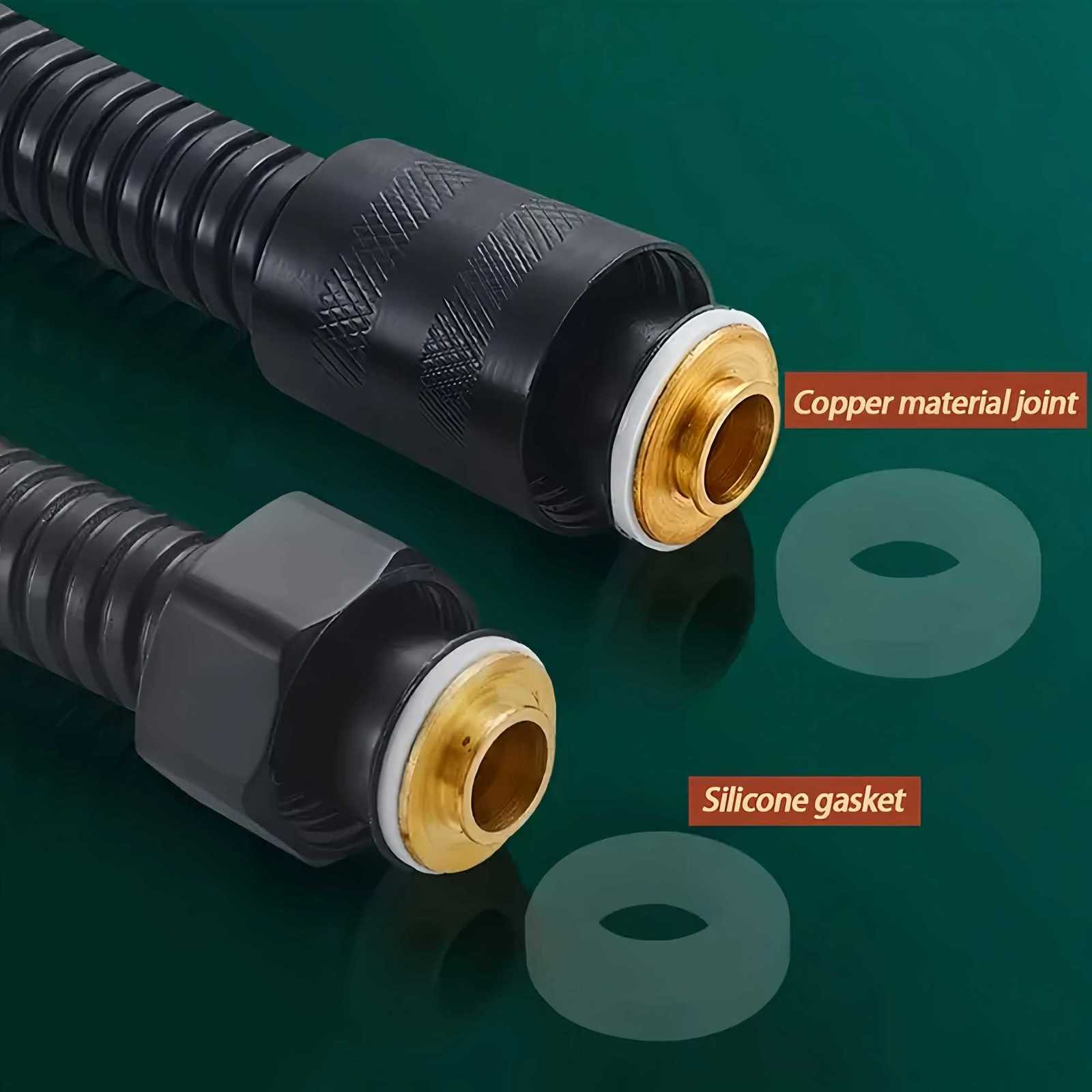 1pc Black Stainless Steel Shower Hose Universal G 1/2 Connection Explosion-proof Rain Shower Pipe Bathro Accessory Y251107