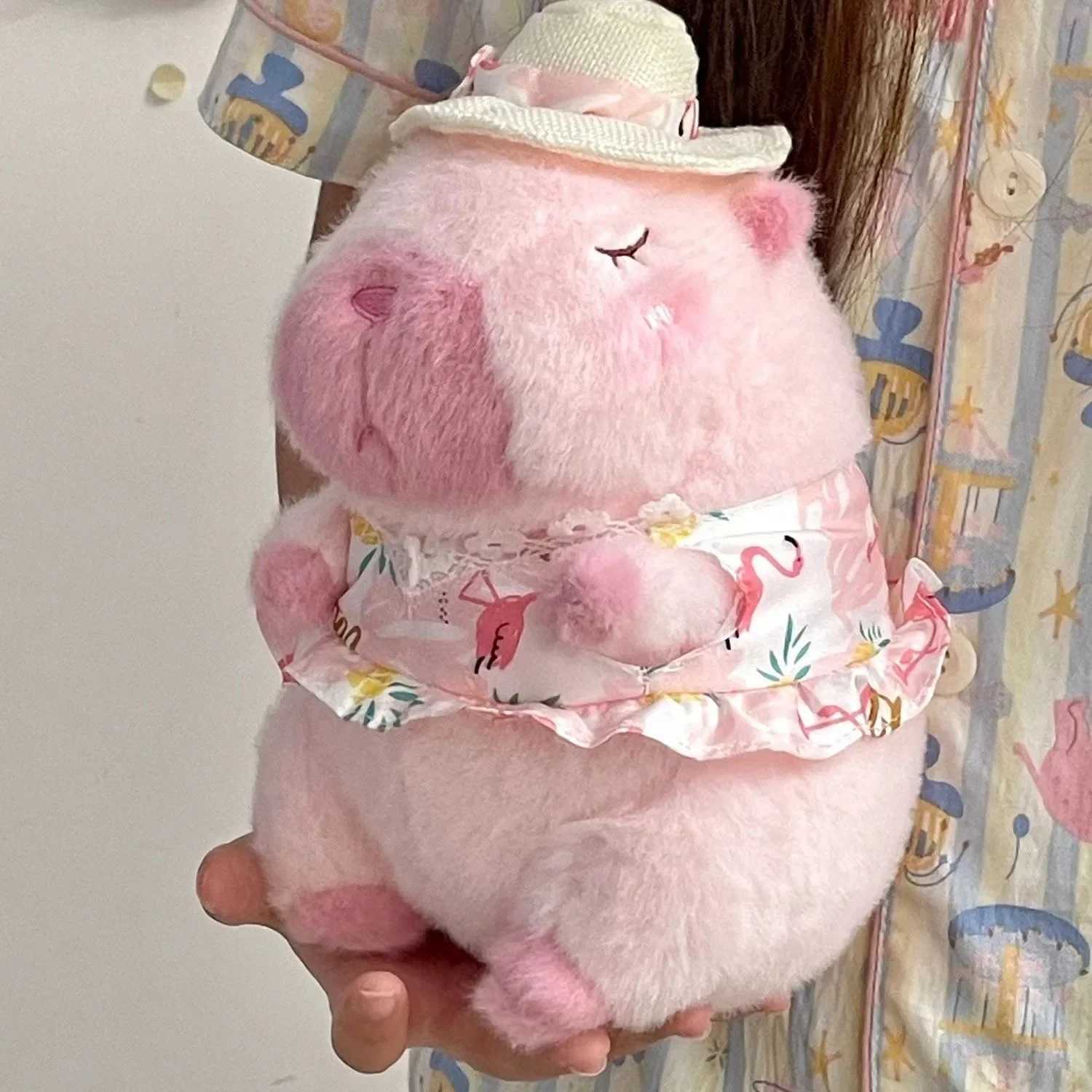 New 21cm Capybara Plush Toy Simulation Capibara Anime Fluffty Toy Cute Animals Beach Style Stuffed Doll Christmas Gifts for Kids C251107
