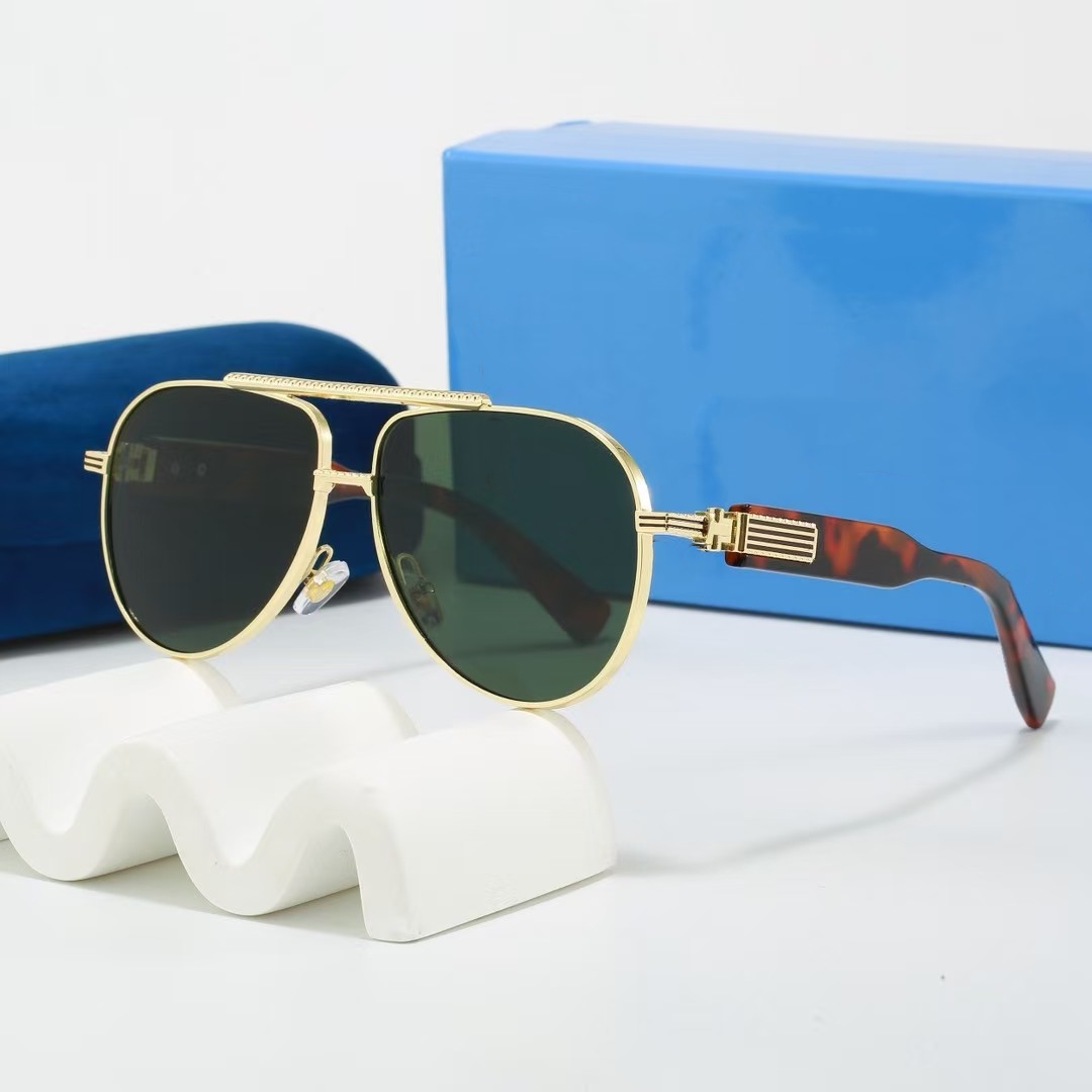 G2026 Sunglasses for Men Women - Oval Pilot Style with Gold Frame and Sun Glass Lenses Eyewear Z260306