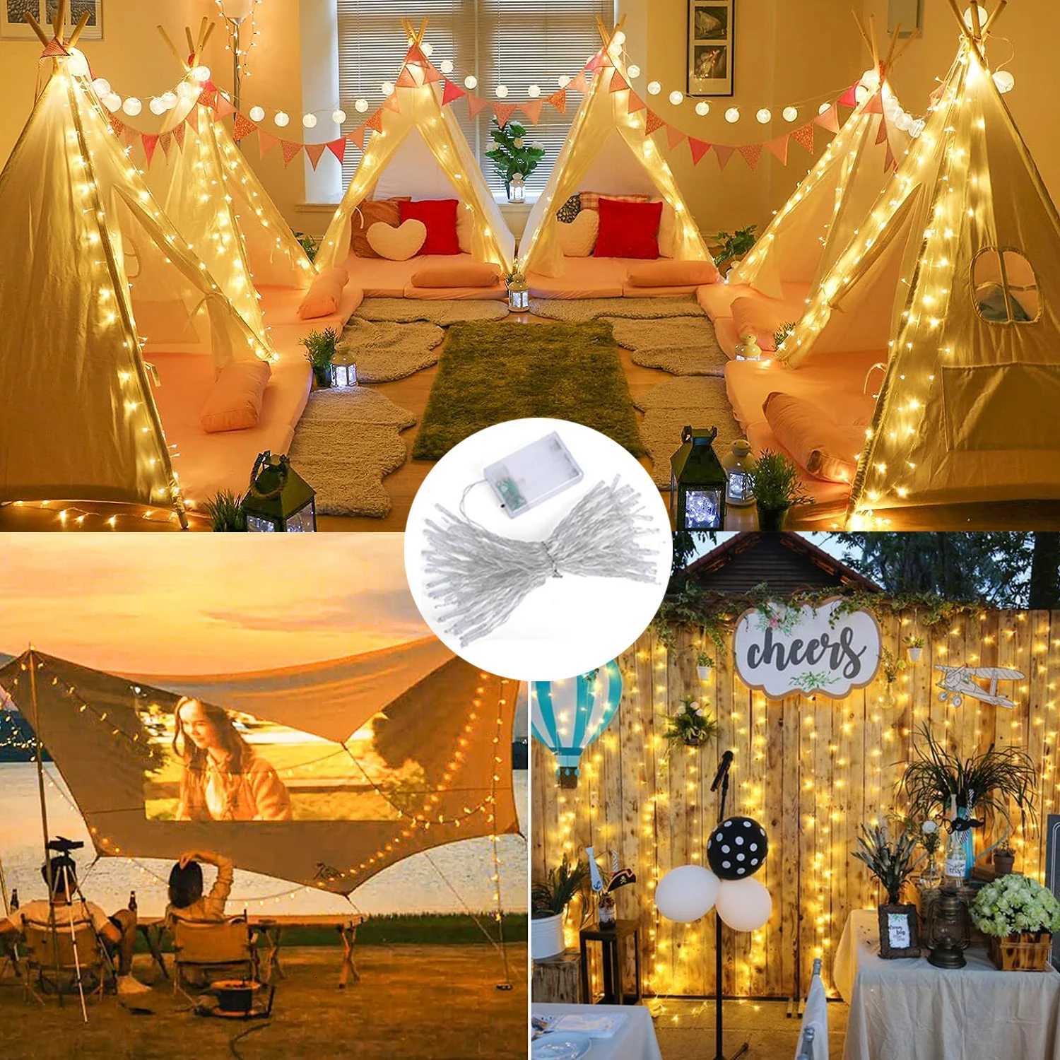 2M-10M 10/20/40/80 LEDS Christmas Garland Light Battery Warm White String Fairy Lamp for Bedroom Wedding Party Valentine Decor W251107