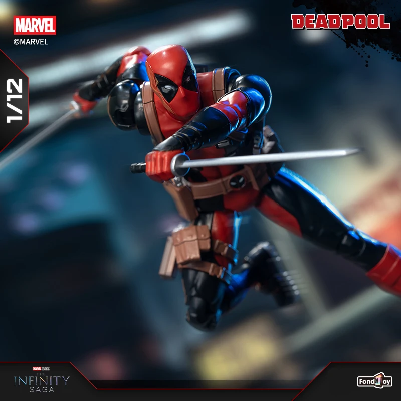 Fondjoy Marvel Deadpool 1/12 Assembled Action Figure - Movie Collectible PVC Model Kit with Weapons, Boys Birthday Gifts Wholesale Bulk Stock