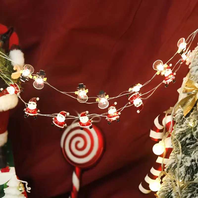 Led Copper Wire Lights Christmas Fastener Copper Wire Lights Santa Claus Snowman Elk Holiday Decoration Waterproof String Lights W251107