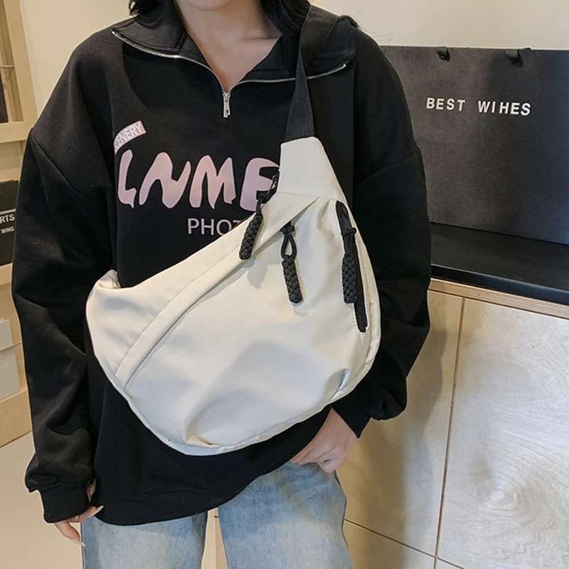 Casual Canvas Crossbody Bag for Women er Black/White/Red Shoulder Bags Large Capacity Tote Men Travel Shopping Bag 2025250403