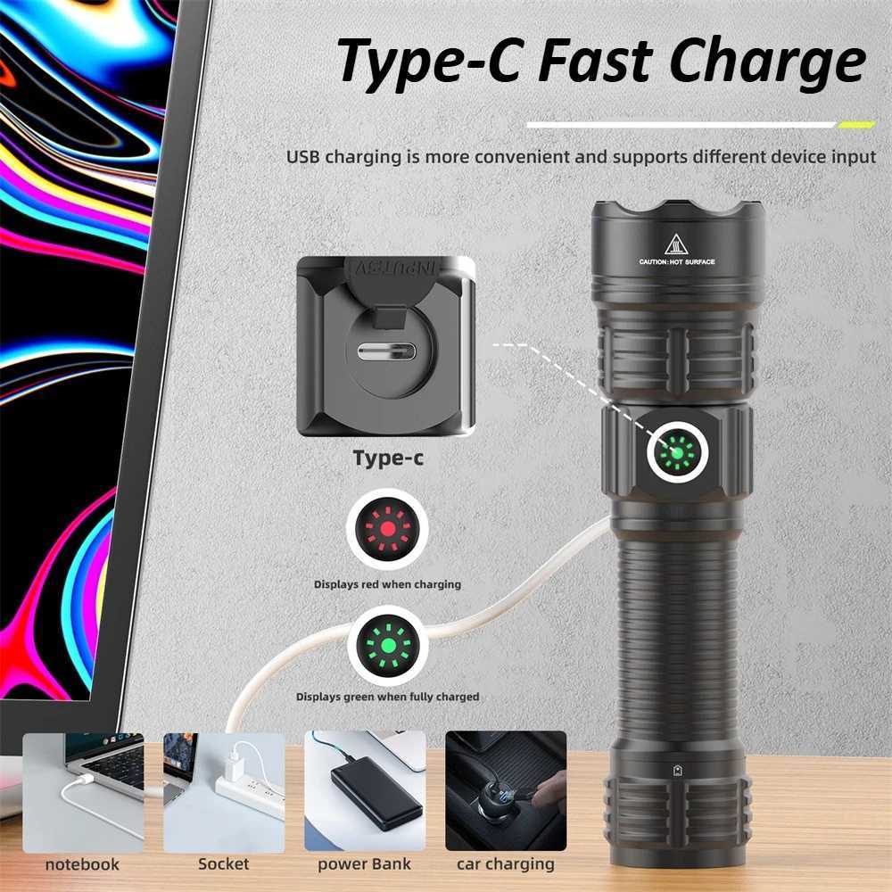 Barrel Mounted Tactical Super Flashlights Zoomable LED Ultra Powerful Flashlight Pressure Switch Loaded Rechargeable Night ScoutW251106
