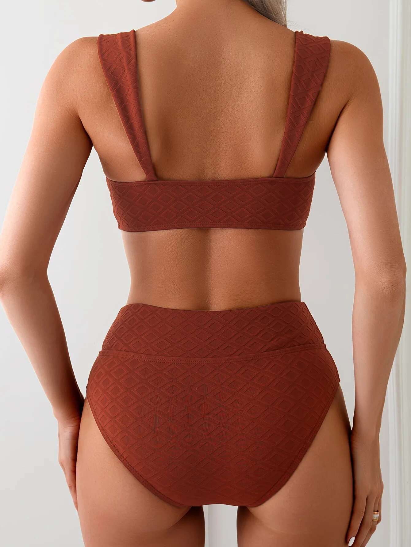 Dongdumaoyi Sexy High Waist Bikini Women Wine Front Tie Push Up Bra Two Piece Swimsuit Beach Bathing Suit Summer Swimwear Traje De Ba O