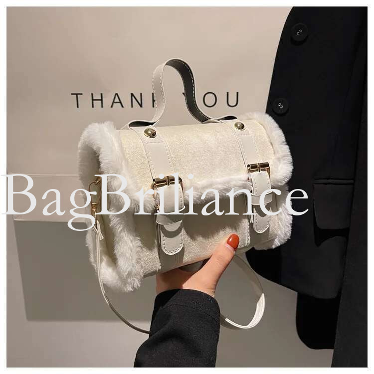 Winter Women Crossbody/shoulder 2025 New Lamb Plush Veet Bag Lady Small Square Handbag French Korea Style