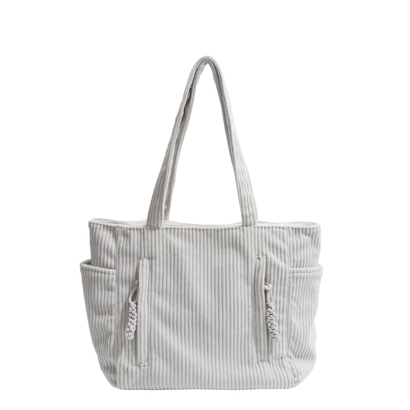 2025S Designer Women S Bag Autumn And Winter New Corduroy Tote Bag Korean Version Simple Large Capacity Versatile Casual Student Class Shoulder Handba