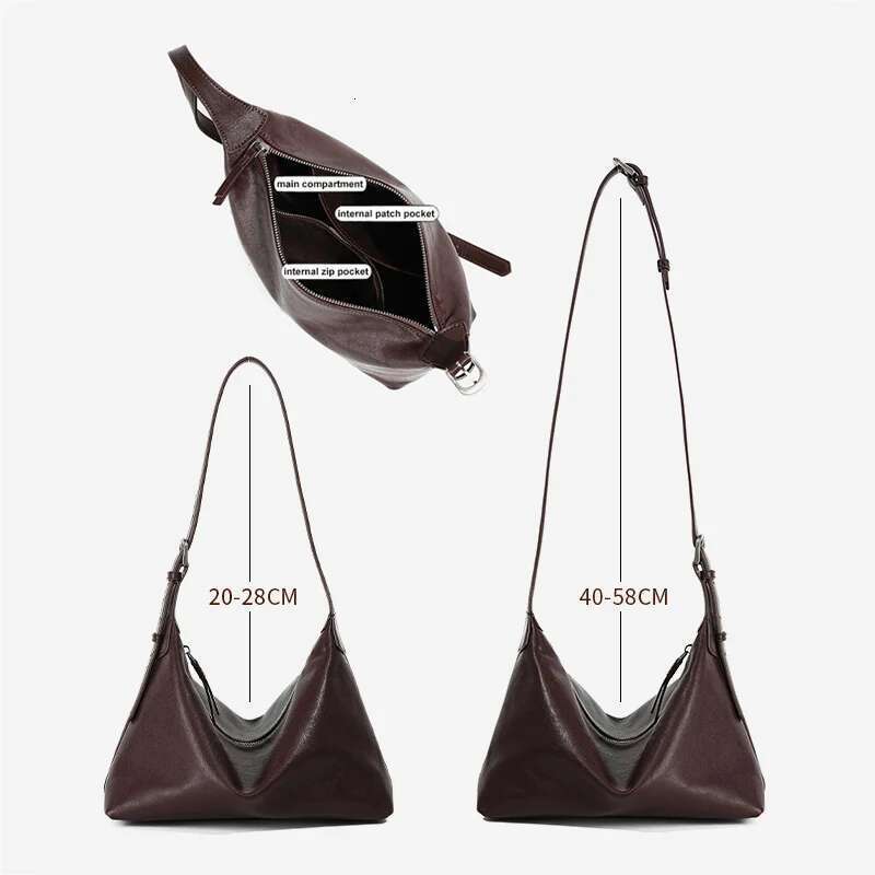 Women Hobo Female Genuine Underarm Shoulder Bag Large Capacity Split Leather Dumpg Messenger Lady Handbag