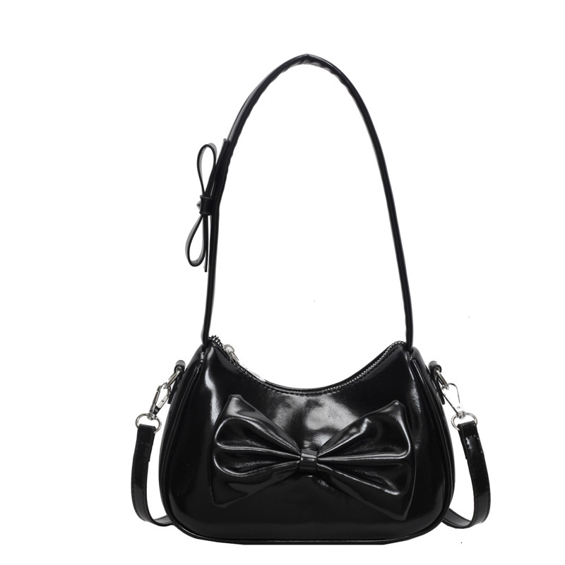 2025S Designer Women S Bag Texture Solid Color Bow Underarm Women S Summer New Item Niche Fashion Design Versatile Crossbody Shoulder Bag