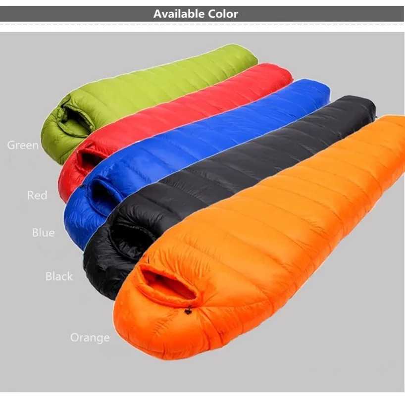 1000G Goose Down Outdoor Ultra Light Mummy Style Camping Sleeping Bag High Quality WaterproofT250407