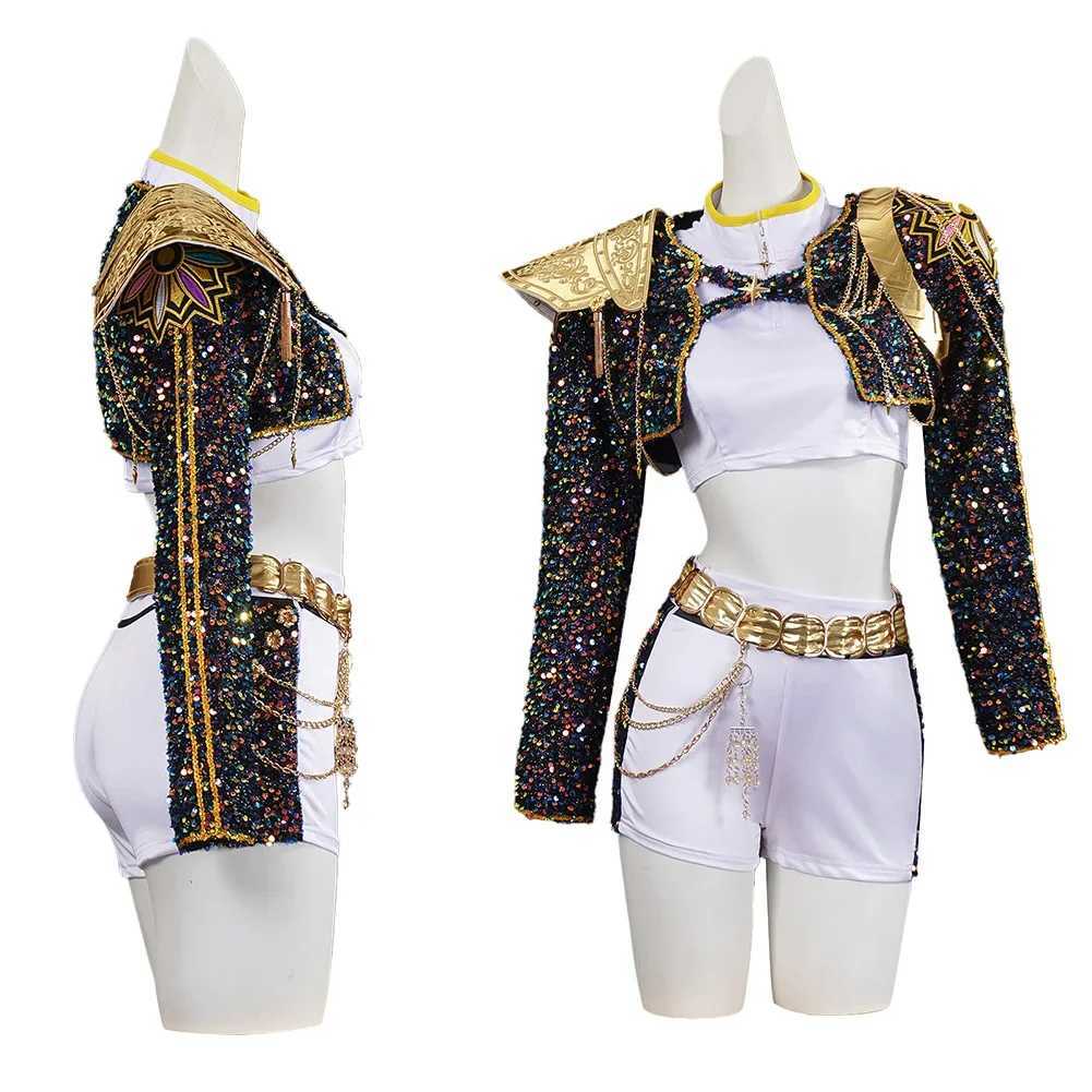 Kid Girls Rumi K Pop Demon Hunter Cosplay Kids Black Gloden Costume Chid Disguise Performance Roleplay Uniform Halloween W251107