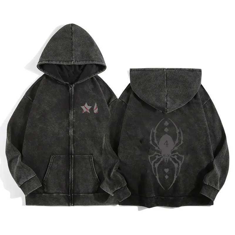 Anime Hunter x Hunter Zip Up Hoodies for Men Women Cotton Print Gothic Harajuku Jacket Hooded Sweatshirts Casual Manga PulloverY251107