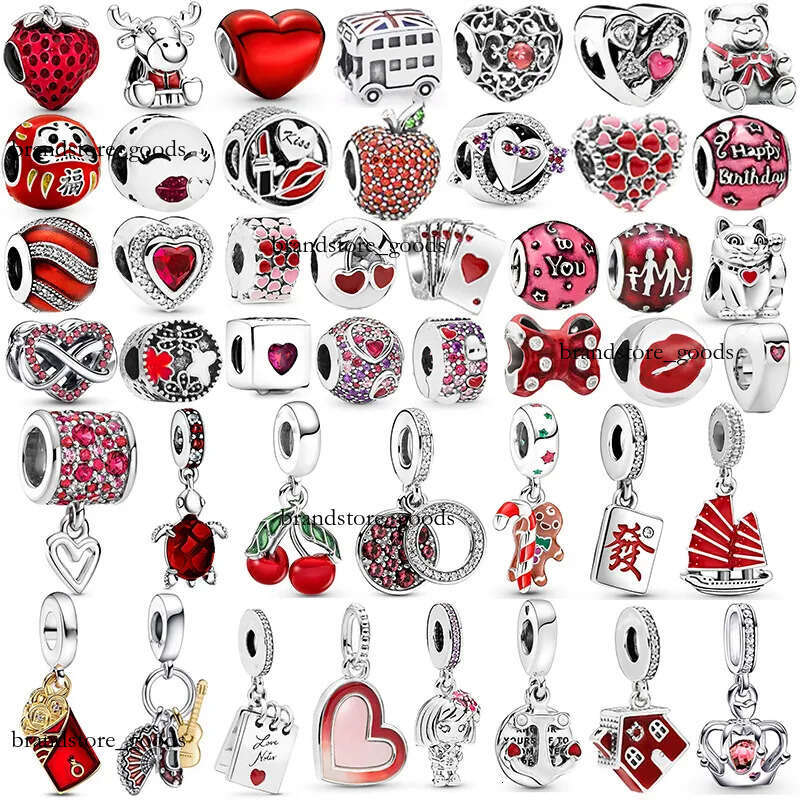 Wholesale Bracelet Charms Red Envelope Pendant Strawberry Heart Beads DIY Jewelry Accessories 414