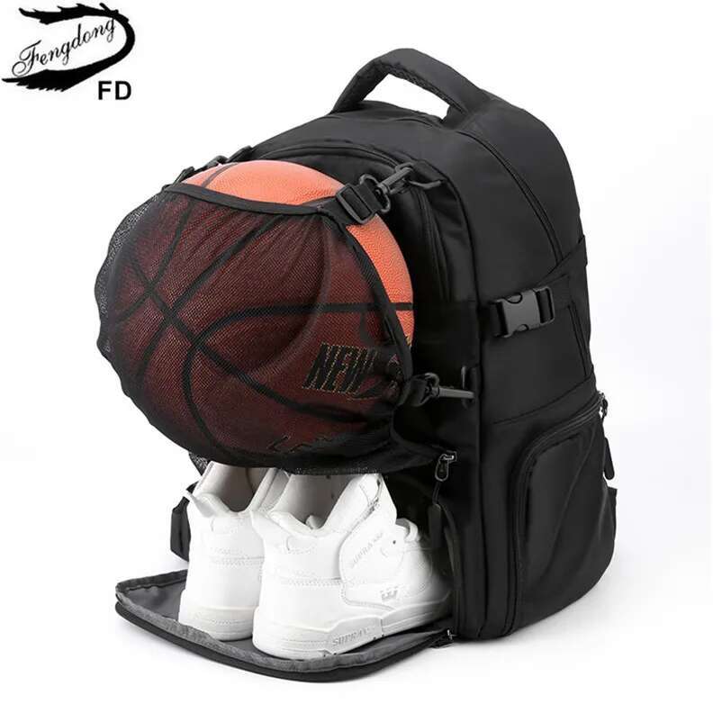 Basketball Sports With Shoe Compartment Man Soccer Boys Football Bag Black Large Capacity School Backpack