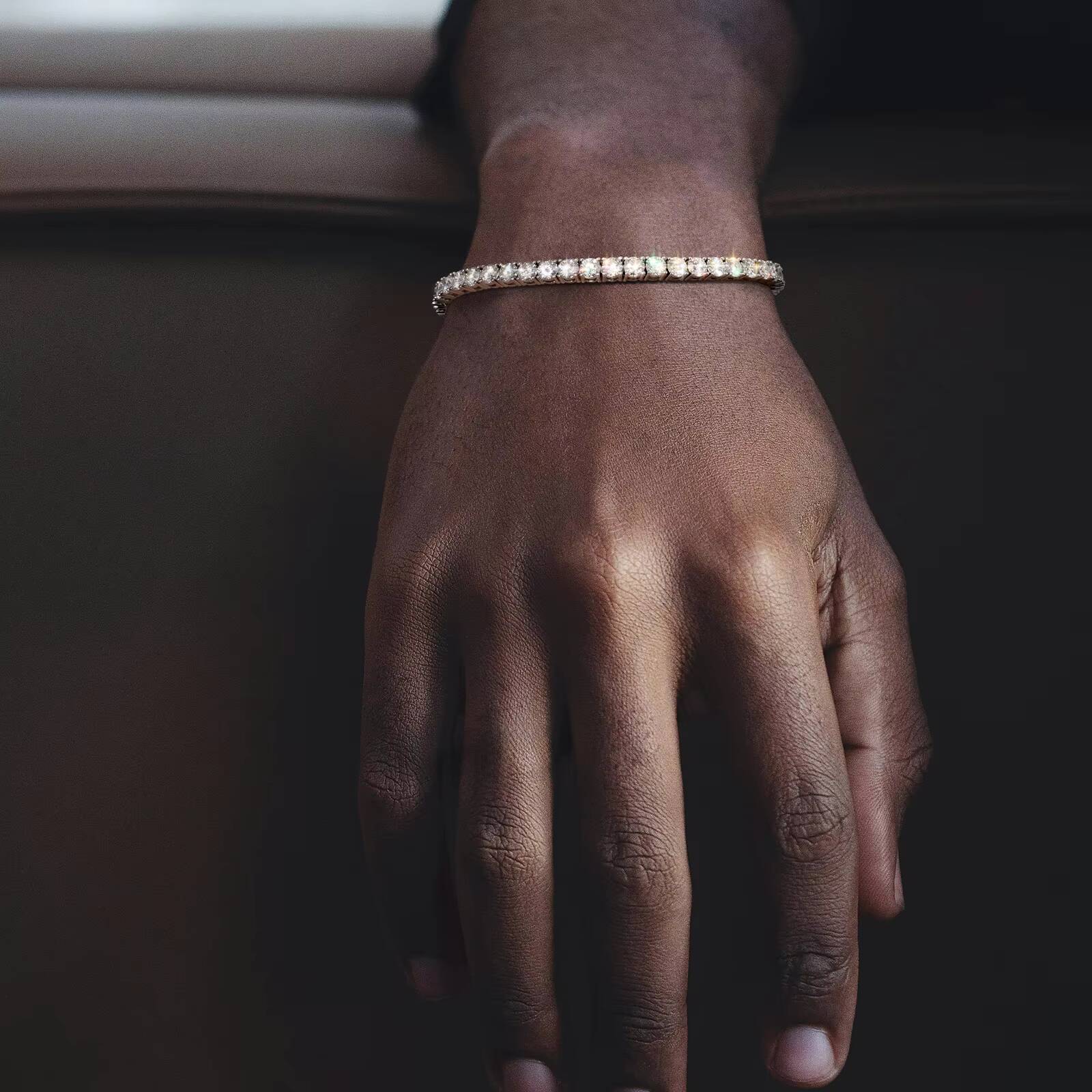 Moissanite Tennis Bracelet 925 Sterling Silver 3mm 65 in Lab-Grown Diamond Wedding Bridal Birthday Gift Women Men Fine Jewelry