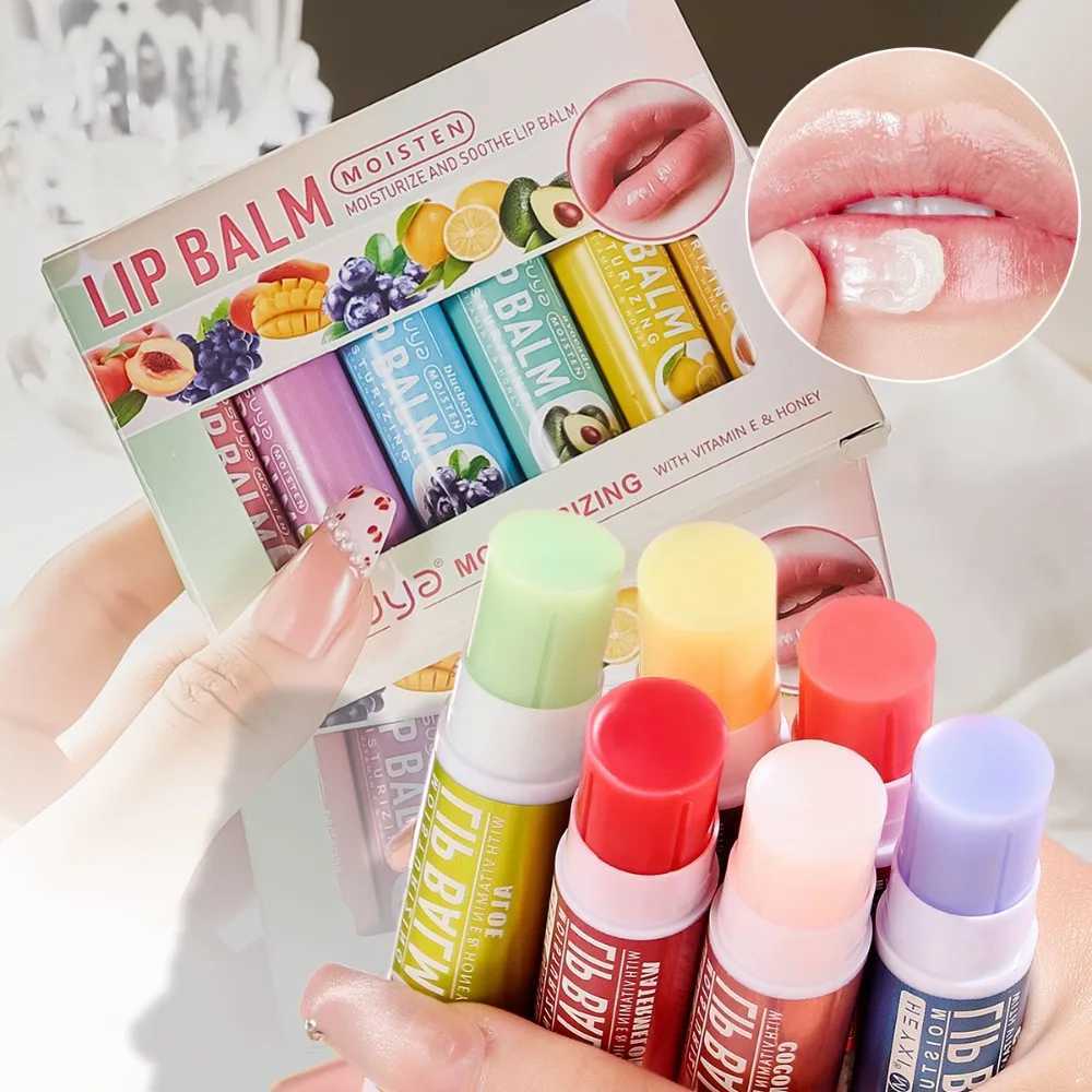 Multi fruit flavor moisturizing basic lipstick set makeup lipstick daily care men and women lipstick 6 piece set cosmetics W250407