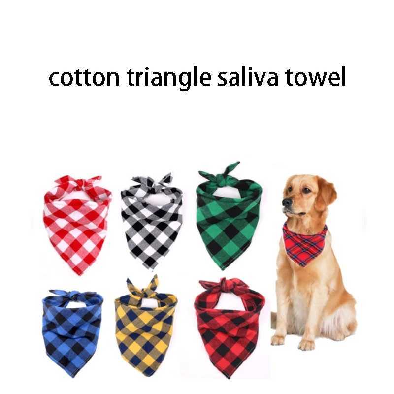 Classic red and black checkered pet dog bandage Kerchief pet dog accessories pet collar scarf Saliva dog towel M250406