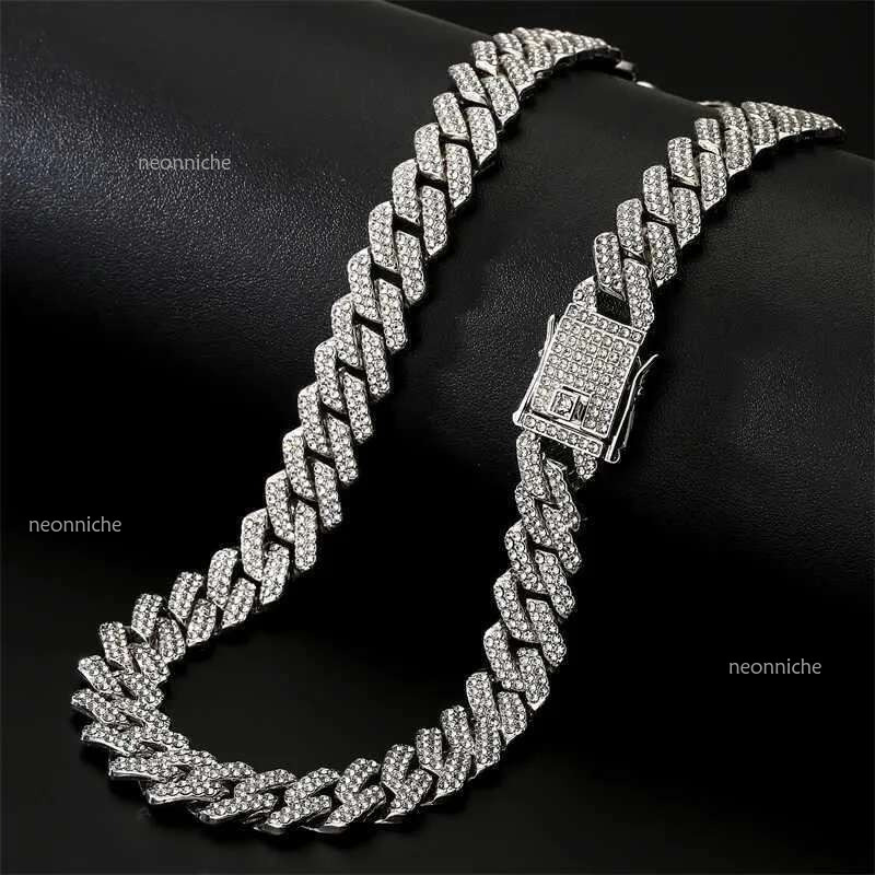 20MM ZAKOL Hip Hop Rock Cuban Necklace For Men Sier Color 2 Rows Rhie Paved Miami Clavicle Chain Choker Jewelry GiftsXJ250219