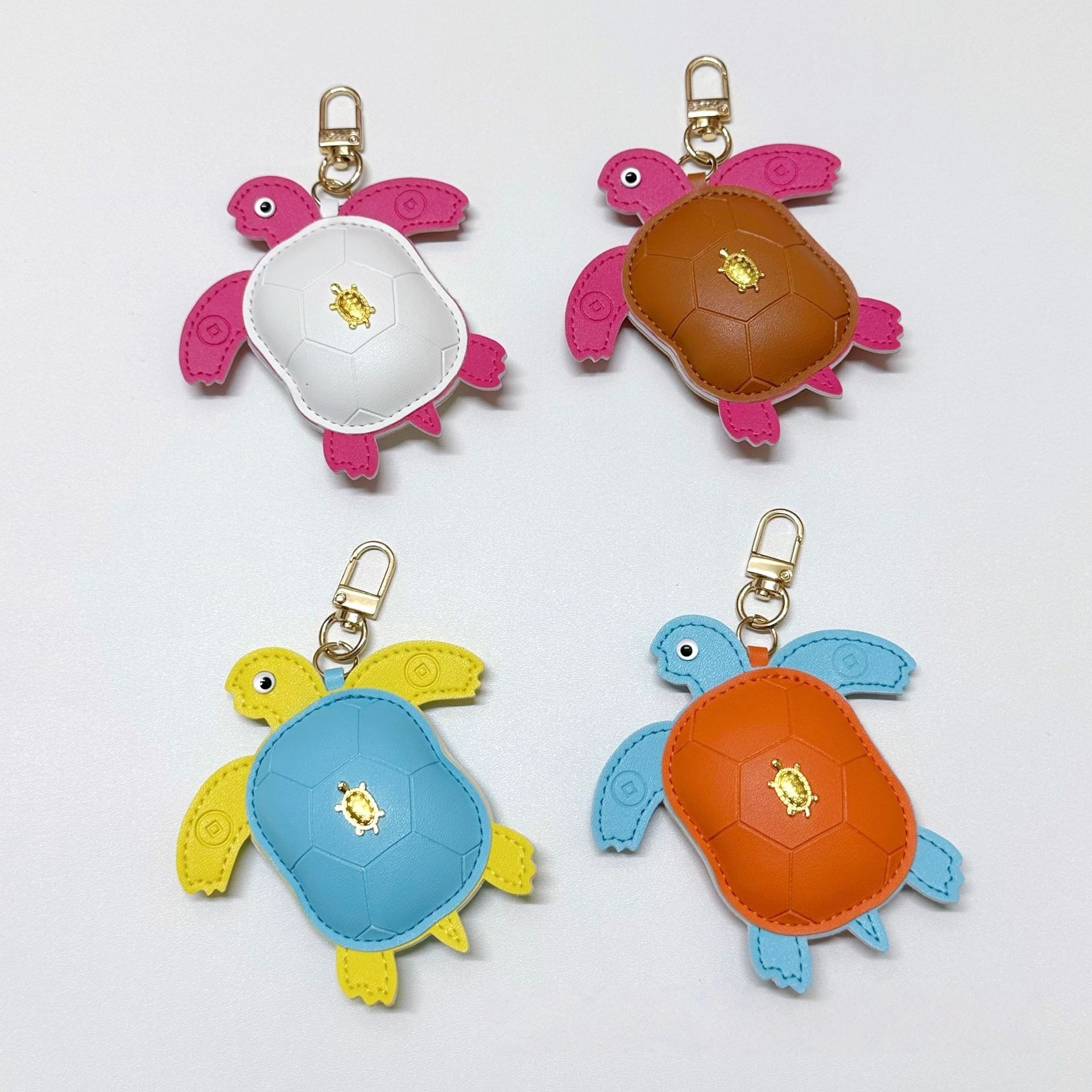 Top Turtle Leather Key Chain Bag Pendant Coin Purse Microfiber Leather Mini Wallet Makeup Earphone Storage Bag Schoolbag Hanging Handbag Charm Accesso