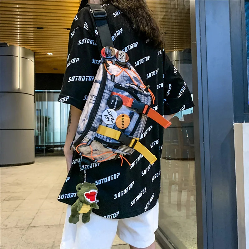 Punk hip-hop Techwear waist bag unisex casual sports single shoulder cross body chest bag Harajuku casual Fanny bag 250402