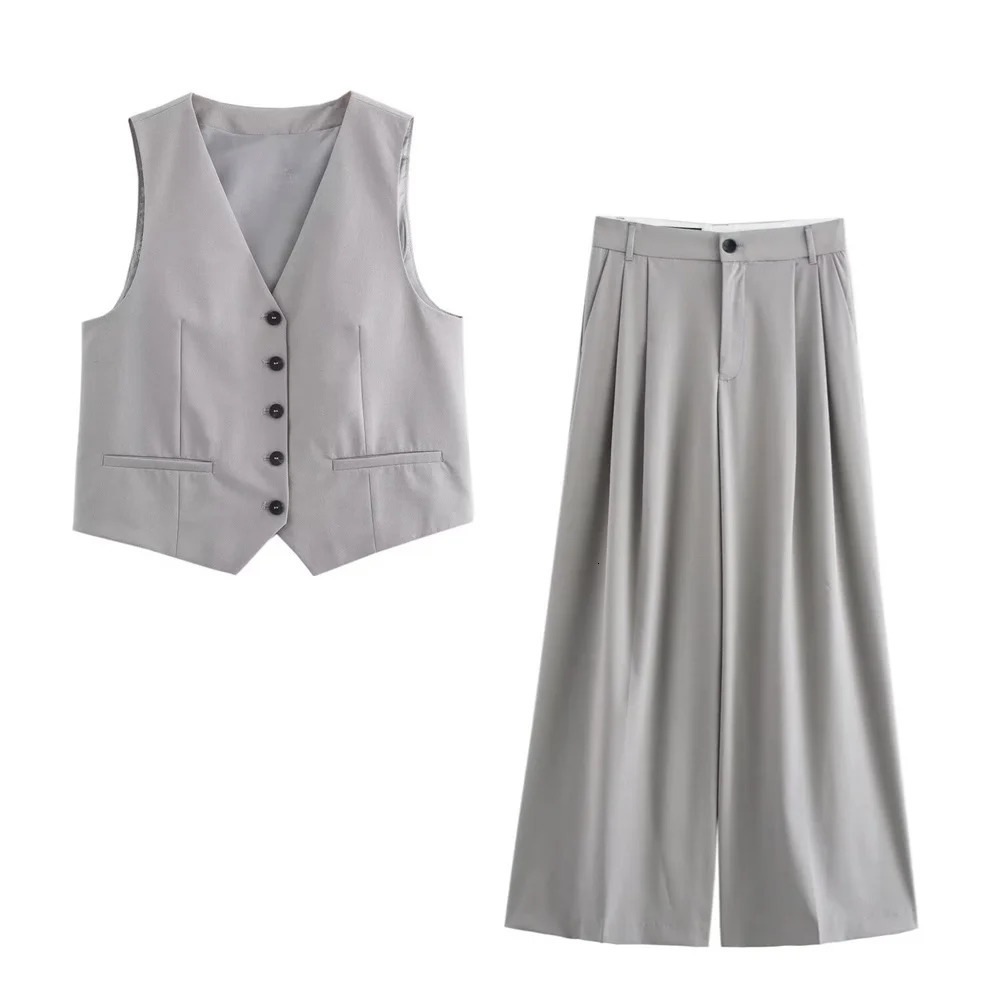 UNIZERA Summer Product Fashion Casual Womens Wear Simple Warm Sleeveless Tank Top Double Folding Pants Set 250313