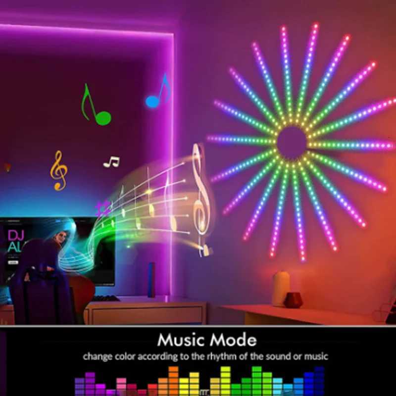 2025 Firework Strip Lights LED Bluetooth APP Control Neon Strip USB 5V Changing Smart Lamp Sync Music Bedroom Decor Dream Light W251107