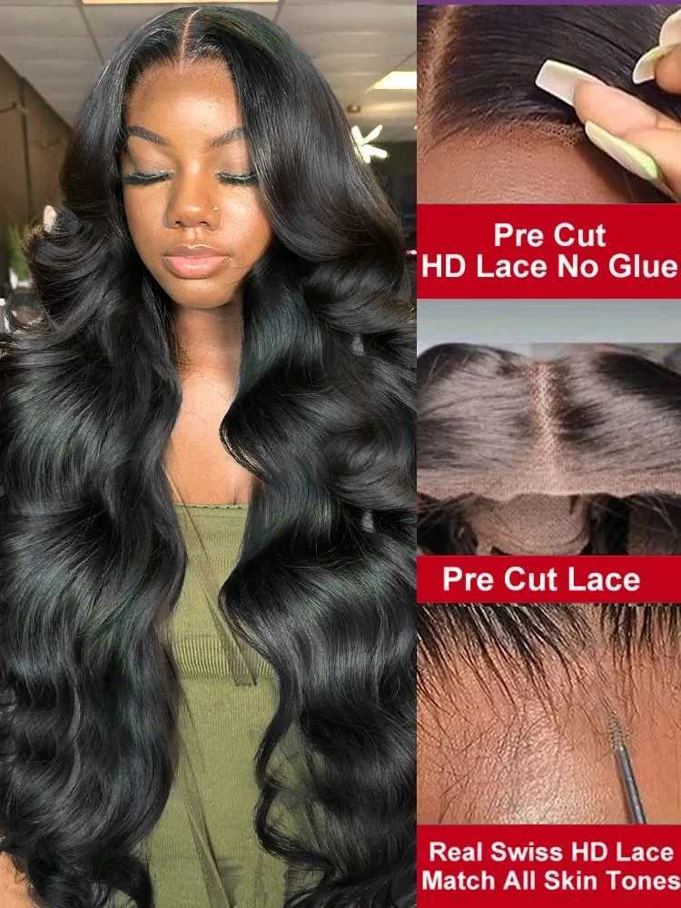 40 30 Inch 13x6 Body Wave Human Hair Frontal Wig 13x4 HD Lace Natural Black Front Wig Human Hair Glueless 5x5 HD Closure Wigs W251107
