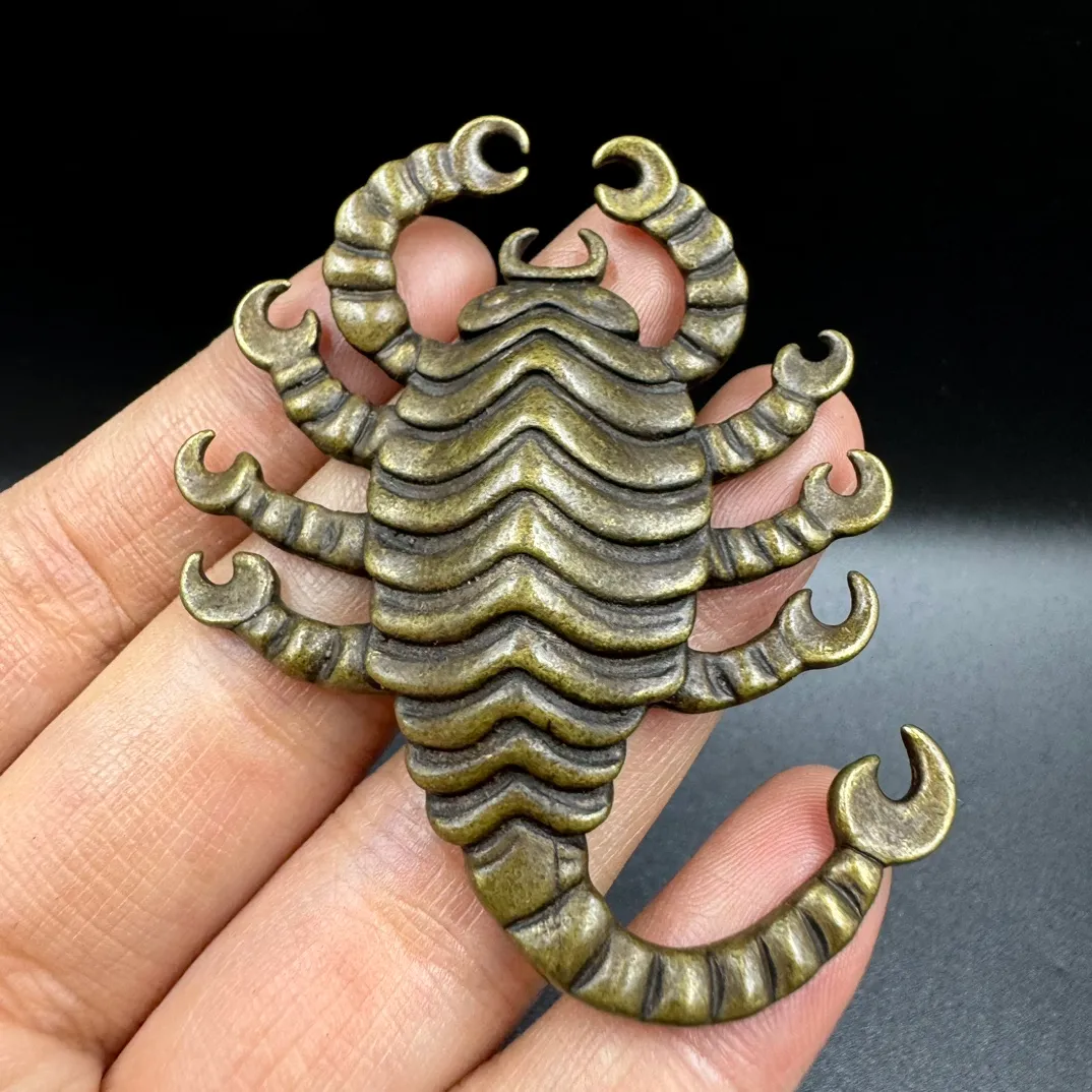 Nepalese pure copper wrathful lotus master nine-headed iron scorpion obstacle removal wheel ornament pendant ritual instrument hanging