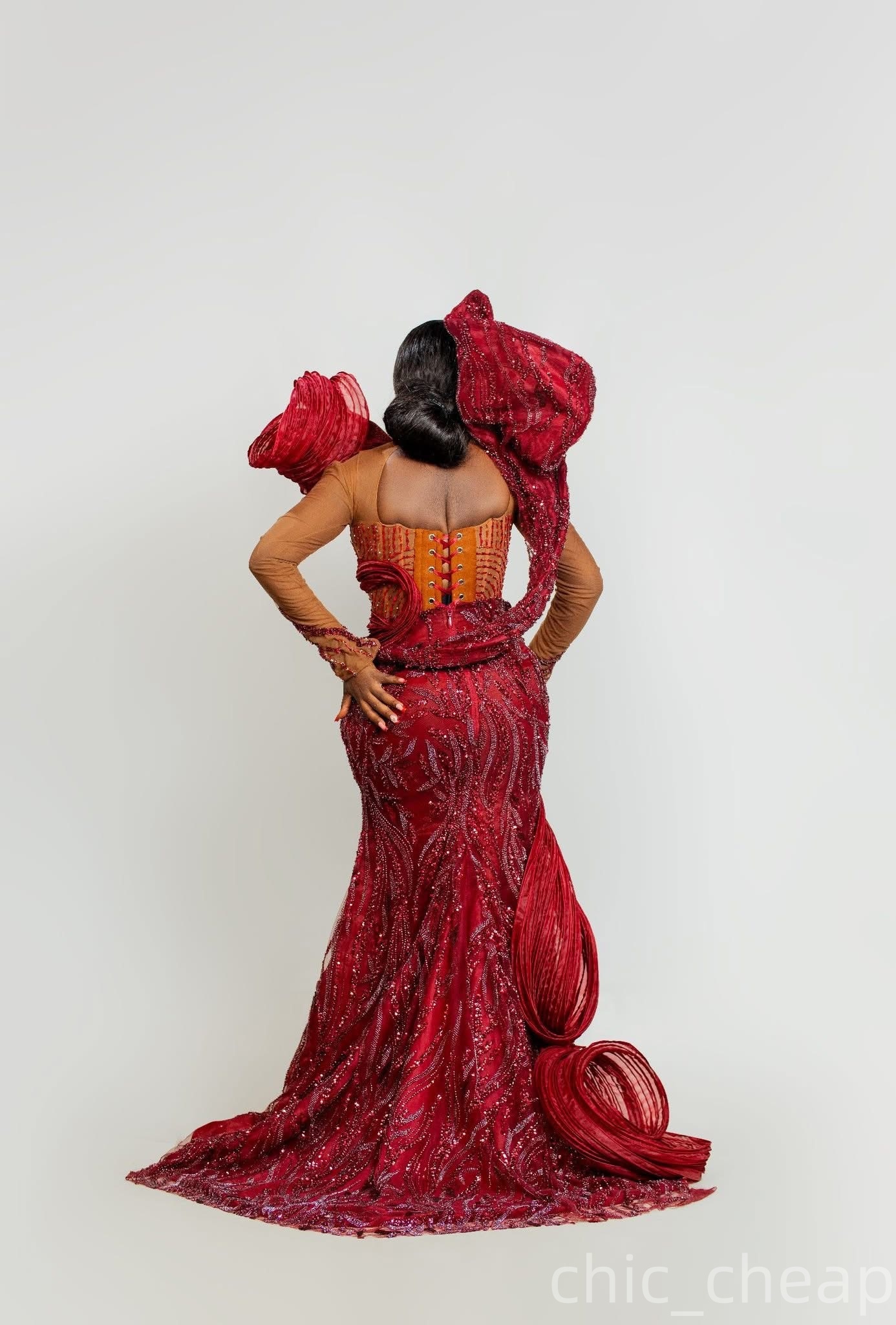 Aso Ebi Dark Red Mermaid Prom Dresses 2026 Stylish Crystals Beaded Evening Formal Party Second Birthday Engagement Gowns Plus Size Dress For Special O