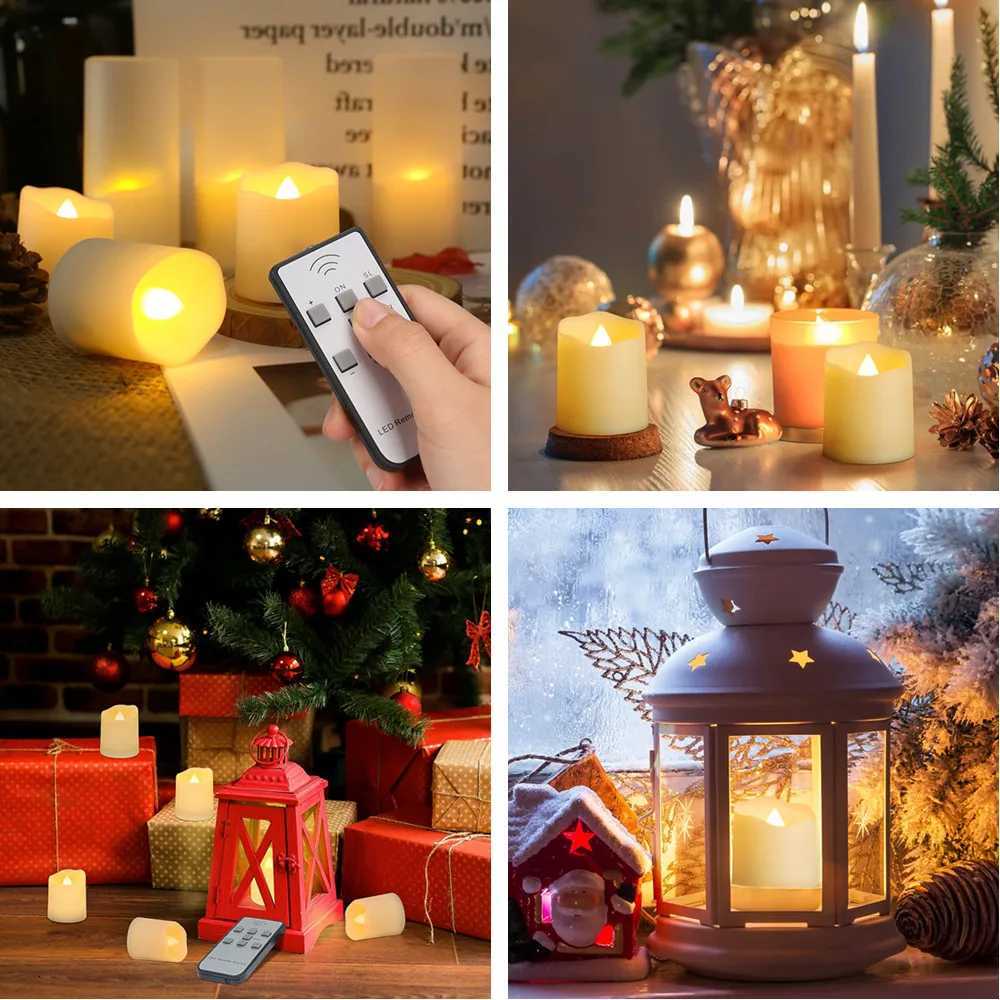 Rechargeable LED Candles By USB Timer Remote Flickering Flames Wedding Candles Birthday Home Decor Tealights Charger Candle Lamp W251107