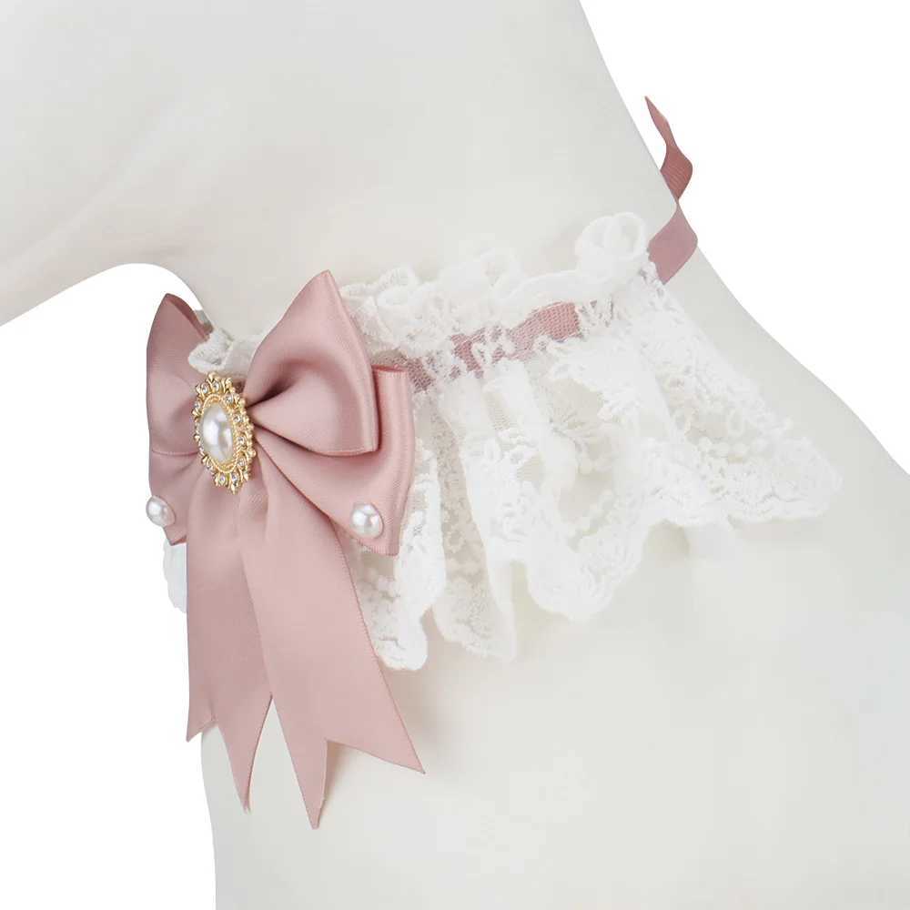 High Quality Lace bow cat dog collar princess jewelry necklace tie pet scarf bib wedding accessories T250407