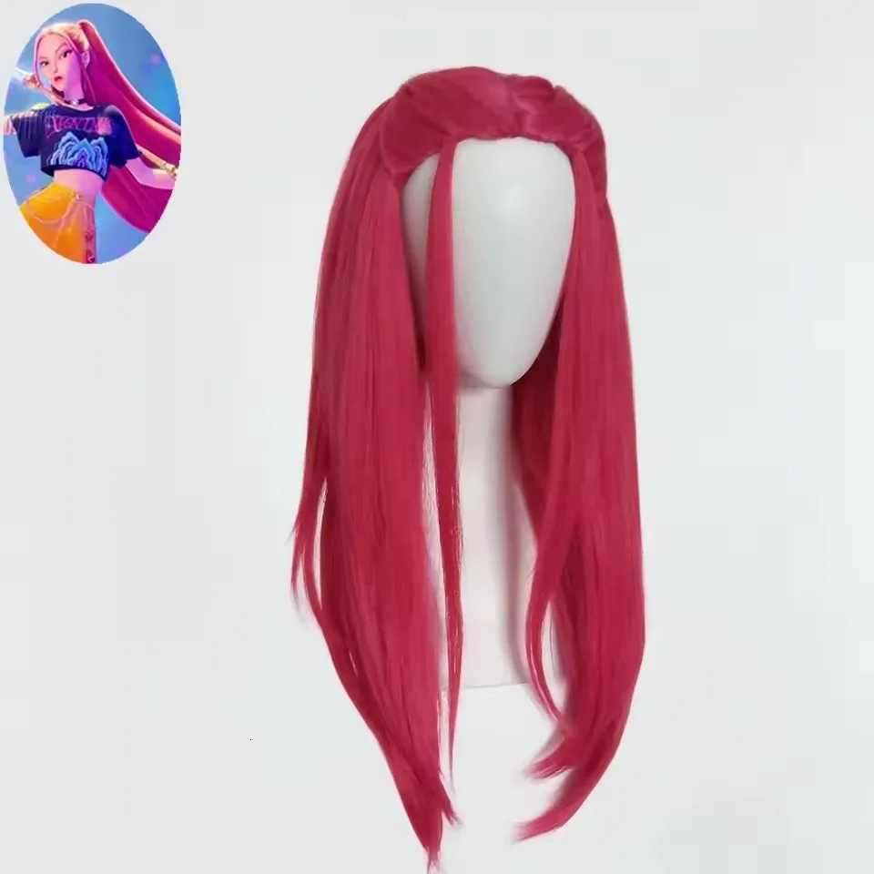 2027 Movie Kpop Kids Girls Cosplay Wig Mira Rumi Zoey Demon Hunters Purple Black Red Long Hair Halloween Cosplay Props W251107