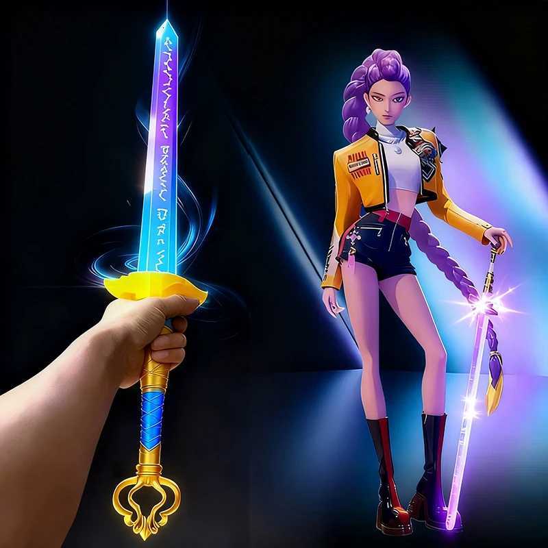 Kpop Rumi Telescopic Sword With Symbol Rune Hunters Sword Cosplay Prop Special Props For Role-playing In The Witch Hunting Group Z251107