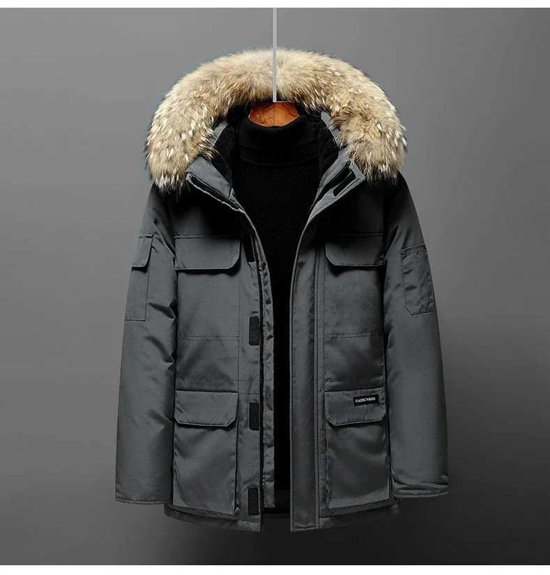 New Winter Men Casual Duck Down Coats Hooded Fur Collar High Quality Male Windproof Waterproof Winter Coats Warm Down JacketsT251107