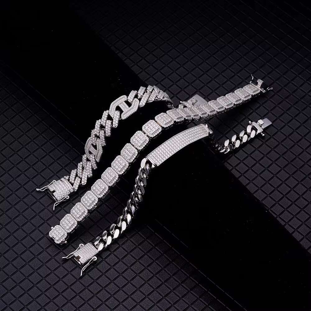 Wholesale Friendship Fine Jewelry 10K 14K 18K Gold Plated Super Full of Micro-inset Zircon Square Design Tennis Diamond Bracelet