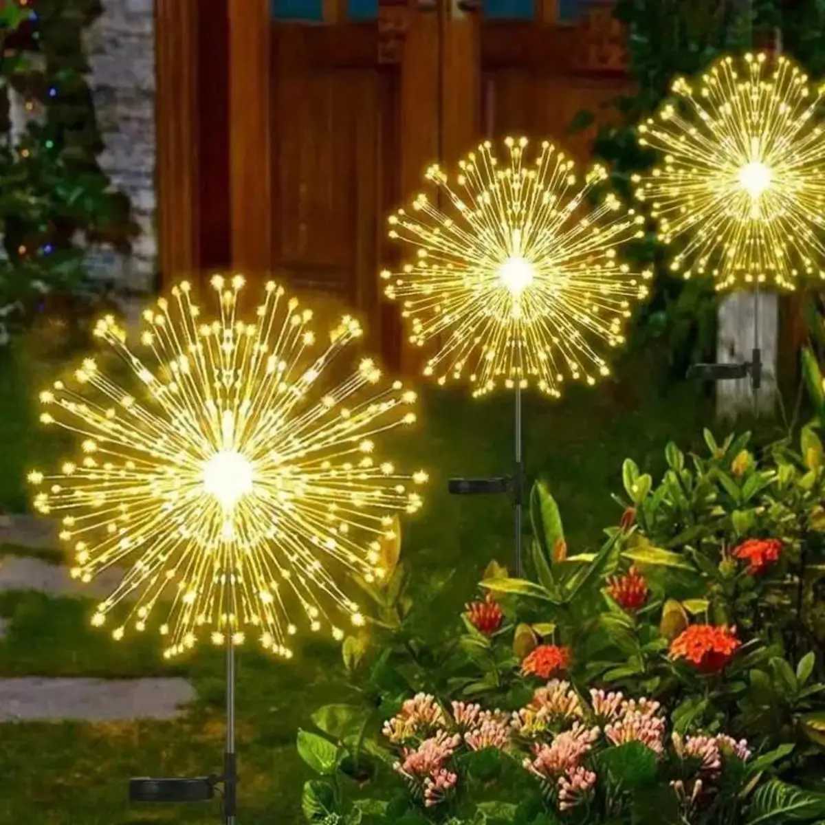Solar Firework Lights Outdoor Waterproof Christmas Garden Wedding Decor Auto On/Off Fairy String Solar Powered Landscape Lighti W251107