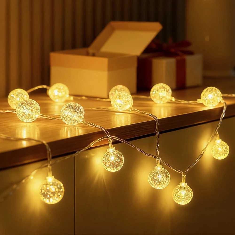Crystal Globe String Lights 10 40 80LED Outdoor IP65 Waterproof USB/Battery Box Power Supply for Garden Tree Patio Party Decor W251107