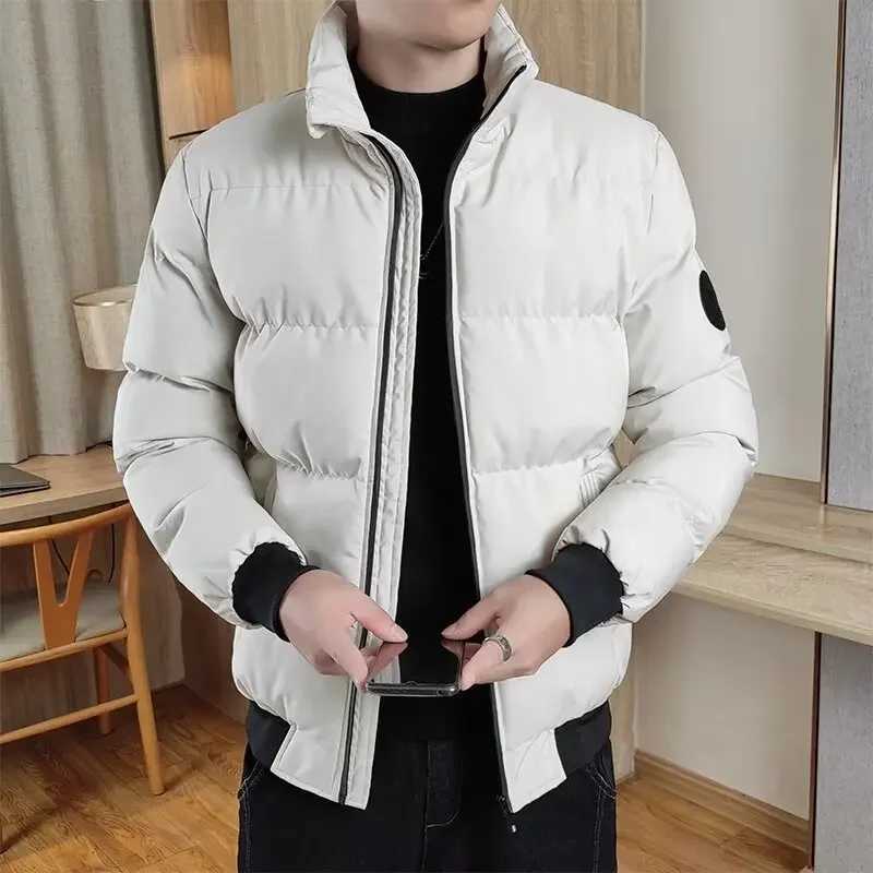 Winter Fleece Lined Thermal Thick Men Jackets Fashion Warm Coat Parkas Loose Korean Style Puffer Coat Outwear Red Black ParkaT251107