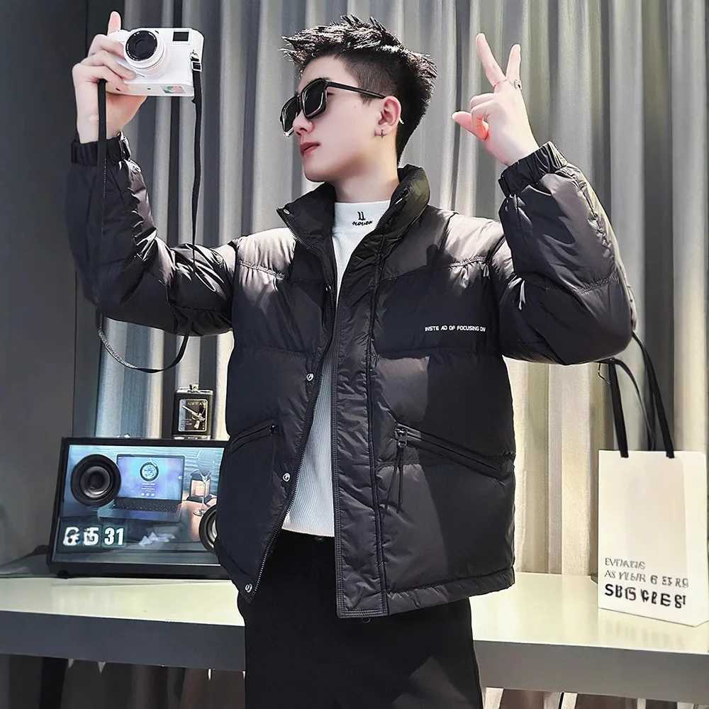 Mens Winter Fashion Down Jacket Streetwear Mens Coat Short Puffer Coat Mens Thick Warm Outerwear Winter Jacket Men WindproofT251107