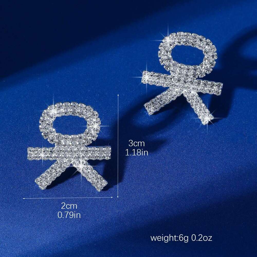 Super sparkg full dia fashionable simple letter OK earring commuting versatile niche design sports style earrings